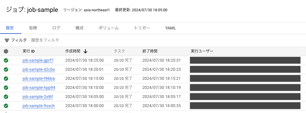 ジョブ一覧